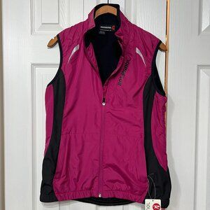 Rossignol Wm L Escape Versatile XC Ski/Run Vest Pink Reflect Back Pockets NWT